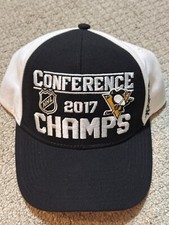 🏒 Pittsburgh Penguins 2017 NHL Conference Champs Reebok Adjustable Cap Hat NEW