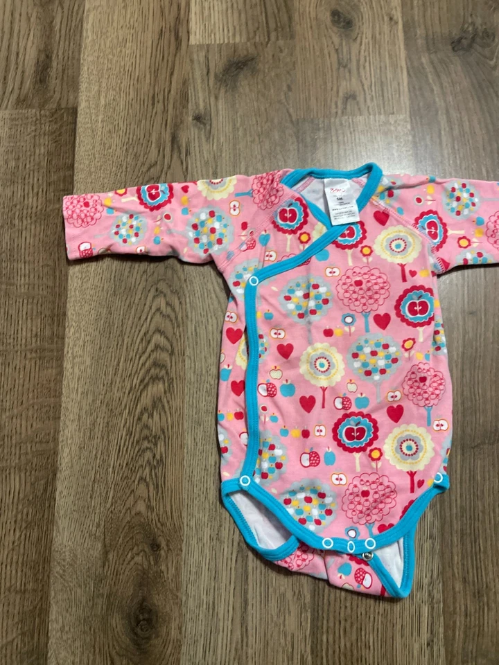 Zutano One Piece, Bebé Talla 6 Meses, Azul Rosa Amarillo, Floral, Manga Larga Foto 3 de 4