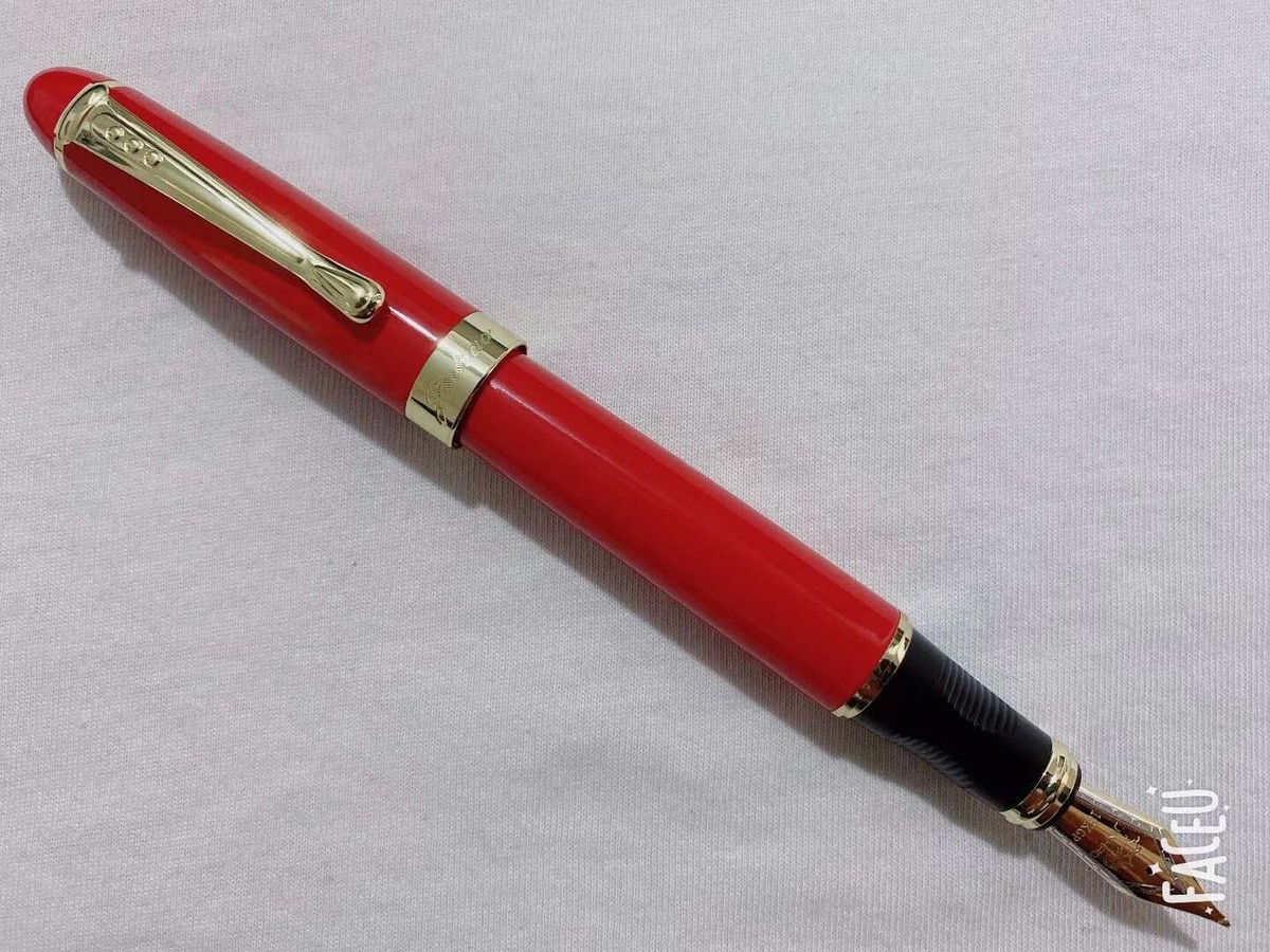 Perfect Jinhao X450 Bright Red Fountain Pen Broad Nib 18KGP