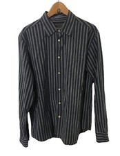 Old Navy Men blue stripped dress shirt size L  D