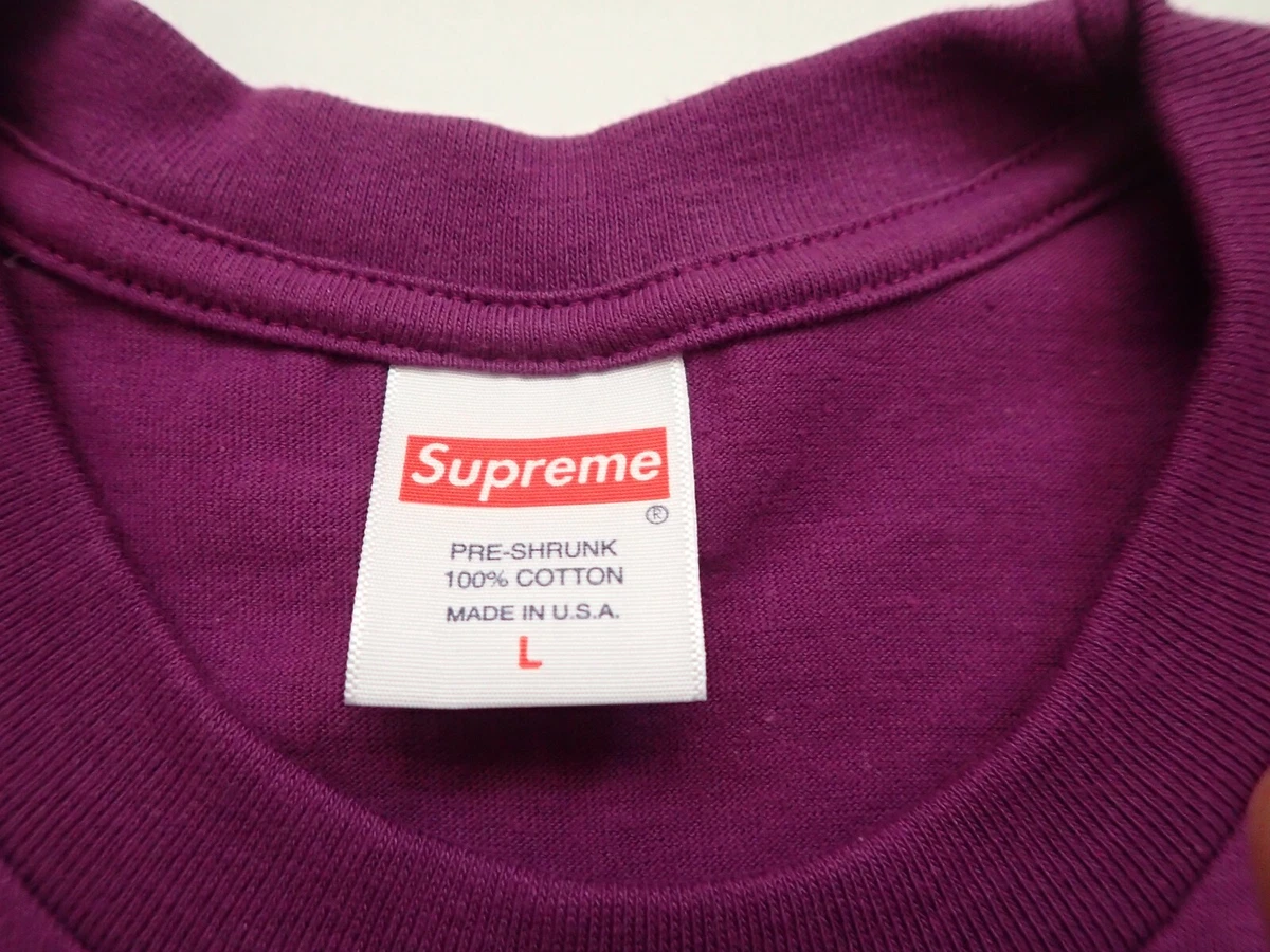 SUPREME Long Sleeve T-Shirt RARE BLANK SHIRT Purple Size LARGE