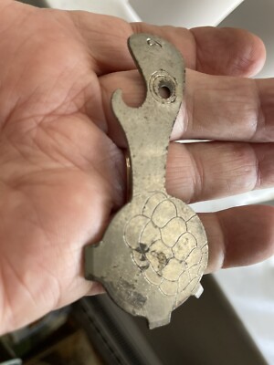 Vintage Lewtan Turtle Metal Keychain Bottle Opener Screw Driver