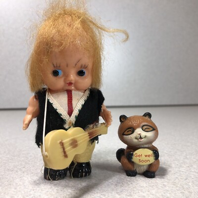 Baby ROCKIN  DONALD  and the Get Well Soon RACCOON  w/Sleeveless Jacket & Guitar