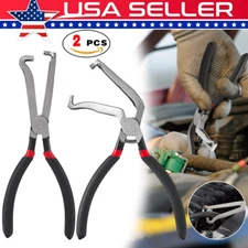 2PCS Electrical Disconnect Pliers Fuel Line Petrol Clip Pipe Pliers Repair Tools