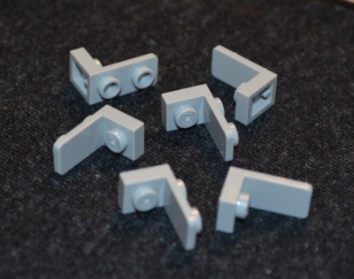 (6) 1x1 1x2 Light Gray 90 Deg Up Right Angle Bracket Plate New Lego  Parts