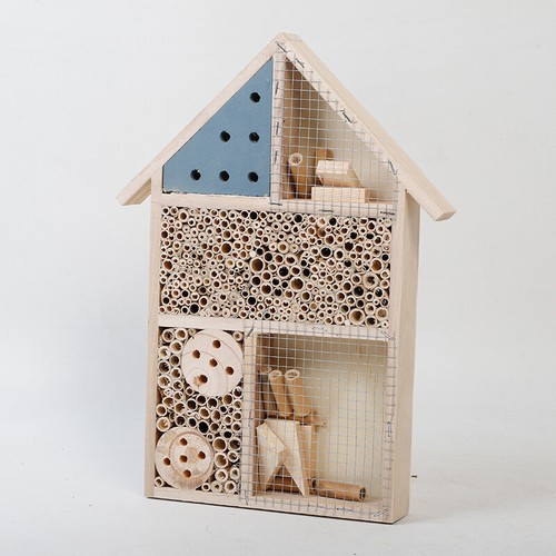 Wooden Insect Bee House Natural Wood Bug Hotel Shelter Garden Nest Box - Bild 8 von 8