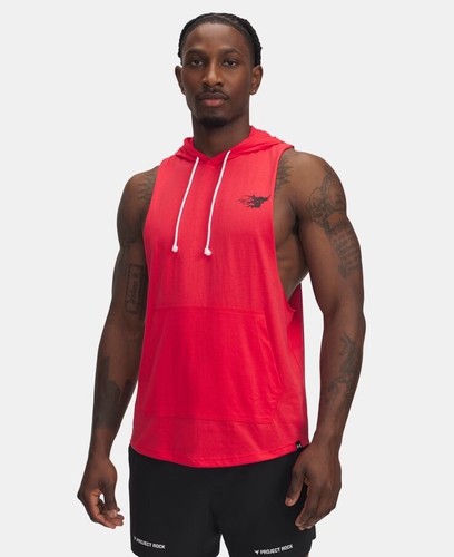 Under Armour Men's Project Rock Payoff Sleeveless Hoodie Tank Top 2025 New Shirt - Picture 2 of 3