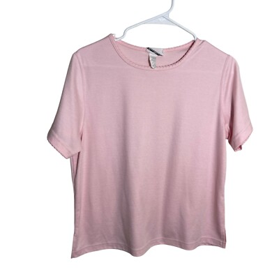 Bon Worth T-Shirt Women's Petite XS Pink Short Sleeve Crew Neck Casual Solid Top