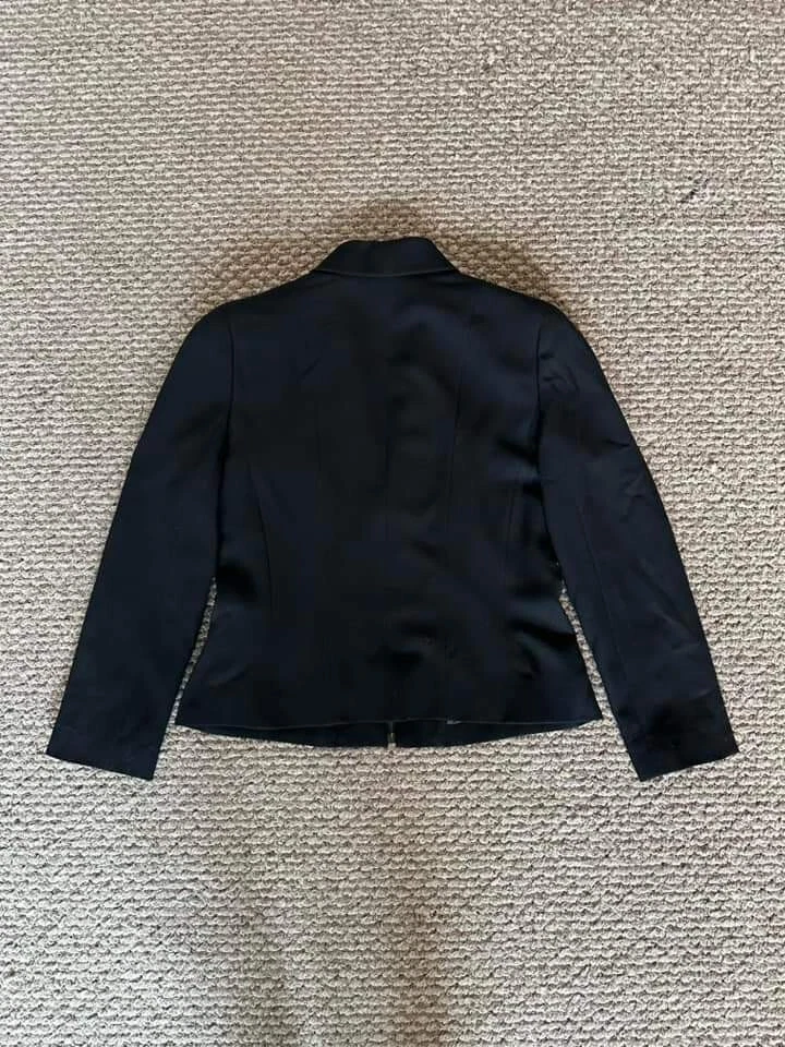 Blazer giacca Chanel Lana Cerniera Donna Nero Taglia 40