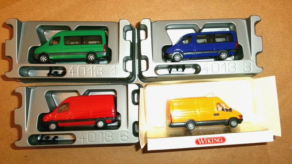 4 FURGONI  (1 x MB, 1 x IVECO , 2 x VW ) - IN SCALA 1:87 (H0) - NUOVI - Immagine 3 di 4