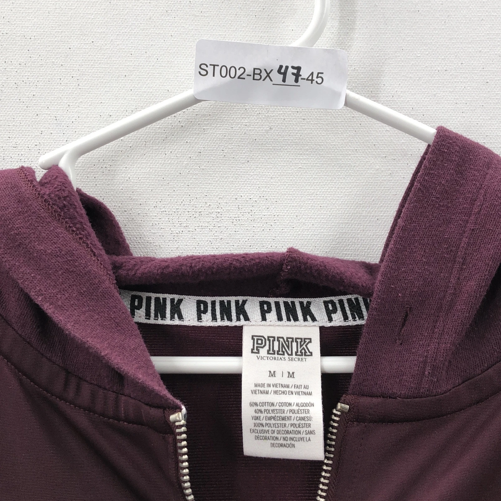 UNDERCOVER Felpa con cappuccio da donna viola pile floreale manica lunga cerniera intera media