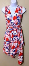 Yumi Kim Womens Size S Halter Wrap Dress V Neck Red White Blue Summer 4th July