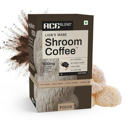 Ace Blend Lions Mane SHROOM COFFEE 15 Portionen 100% Arabica, Keto, L-Theanin