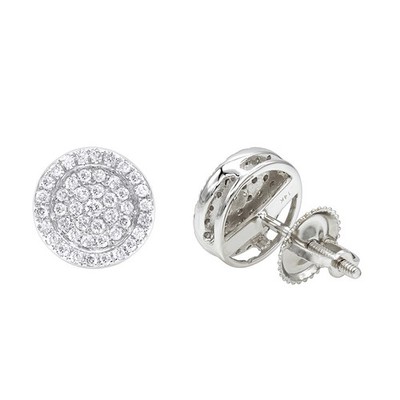 14K Gold Pave Runde Diamant Ohrstecker 0,35ct von Luxurman für Herren und Damen