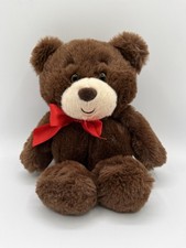 FIRST  MAIN Brown DUMPLINS Teddy Bear Red Bow 9" Plush