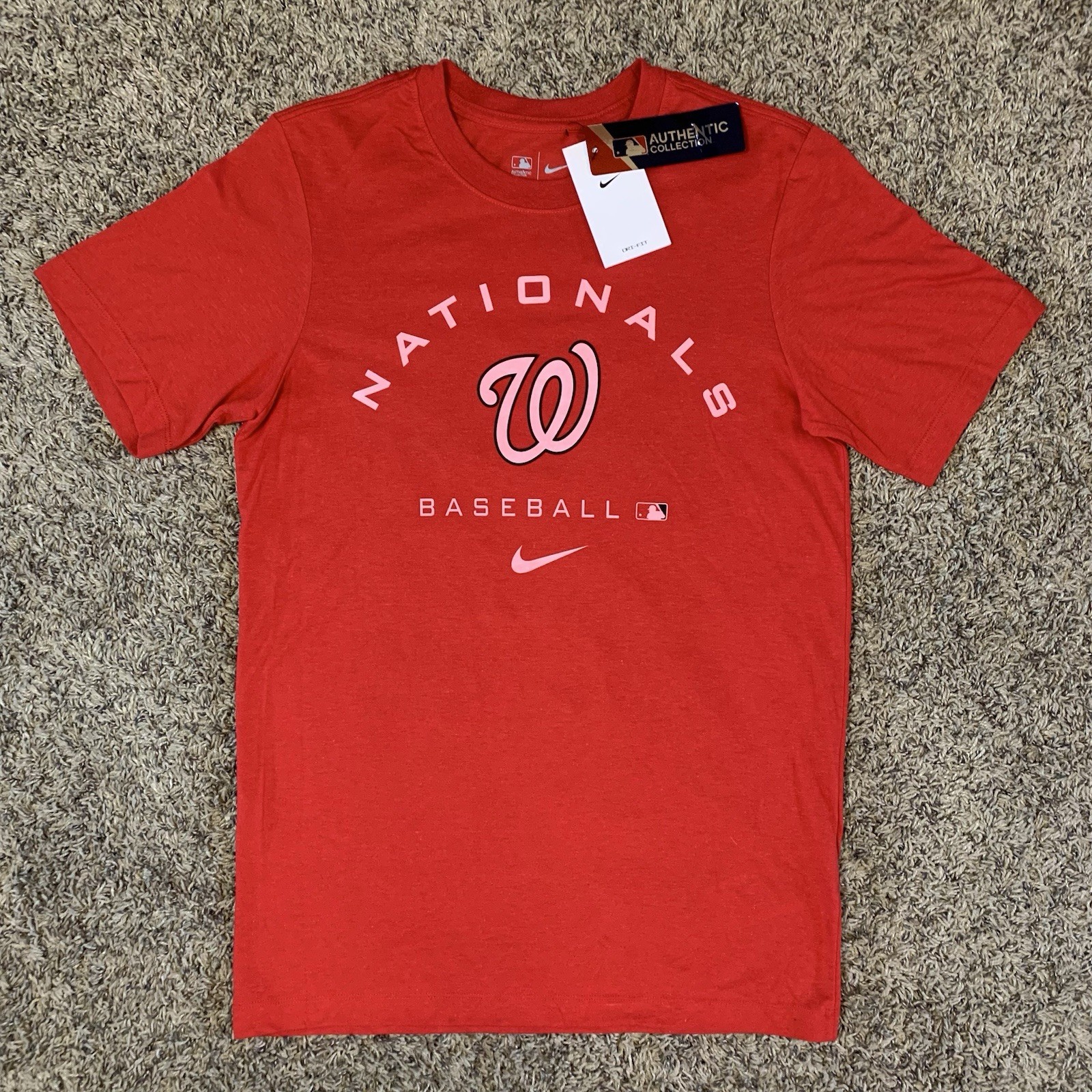 NWT Nike Washington Nationals Shirt Mens Small Red Authentic Collection Dri-Fit