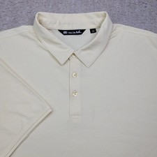 Travis Mathew Polo Shirt Mens 2XL Yellow Short Sleeve Golf Stretch Performance