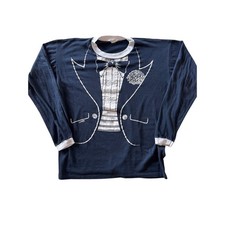 Vintage 1980 Paulison Denver Tuxedo Novelty Shirt USA Made Mens L Single Stitch