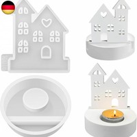 2Pcs Silikonform HäUser Mit Rundem Sockel, Silikonformen GießFormen HäUser Ke