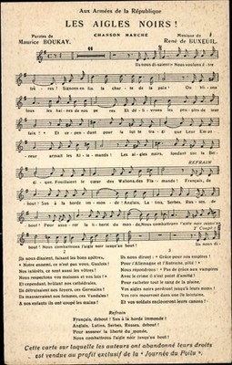 Lied CPA Aux Armees de la Republique, Les Aigles Noirs, Chanson Marche - 4153252