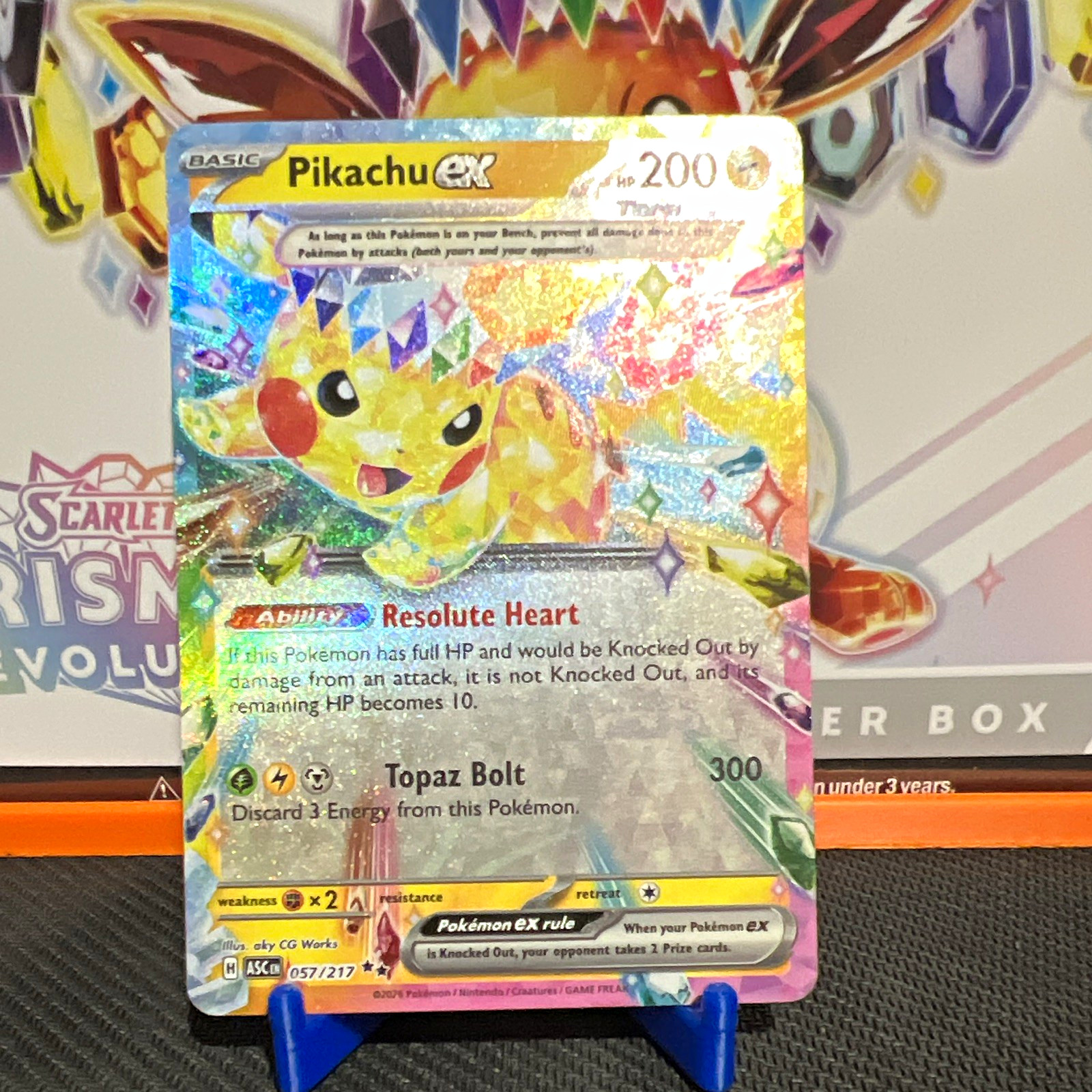 Pikachu ex 057/217 Scarlet & Violet 151 Full Art Holo Eng 200 HP