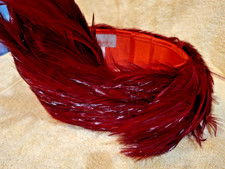CHARM'S Hat Church/Kentucky Derby/Wedding Red Hat Society Red Feather Wrap Band