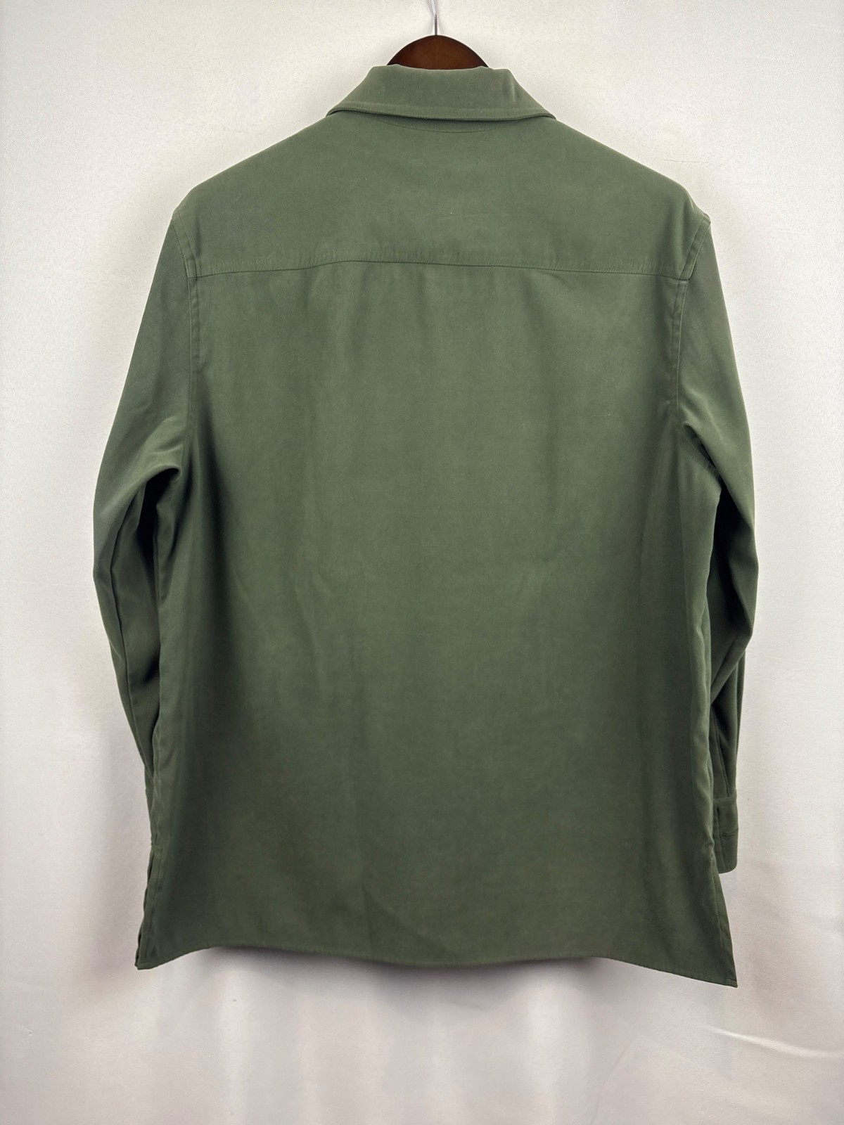 Men’s Basic Editions Large Forest Green Button Up… - image 3