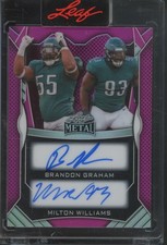 2025 Leaf Metal Pink Prismatic Brandon Graham Milton Williams 12/15 Auto