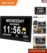 10" Dementia Clock Large Display Calendar Alarm Auto DST