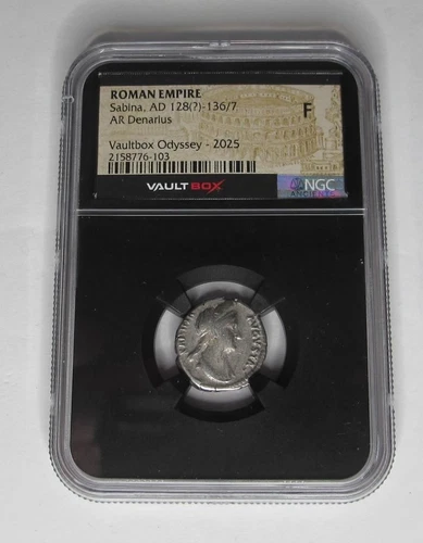 Domitian AD 128/?-136/7 Roman Empire * AR Denarius * NGC Vaultbox Odyssey - 2025