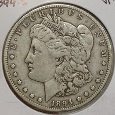 1894-S Morgan Dollar, Very Fine, Solid Mid Grade Semi Key Date   1112-13