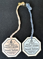 Henley Royal Rowing Regatta 1955 Stewards’ Enclosure Visitor’s Badge Pair *Rare