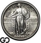 1917 Standing Liberty Quarter Type 1, Choice AU Tougher Date