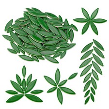 Yoption Petal Mosaic Tiles for Crafts, 200g Flower Leaf Green Mix, Mix