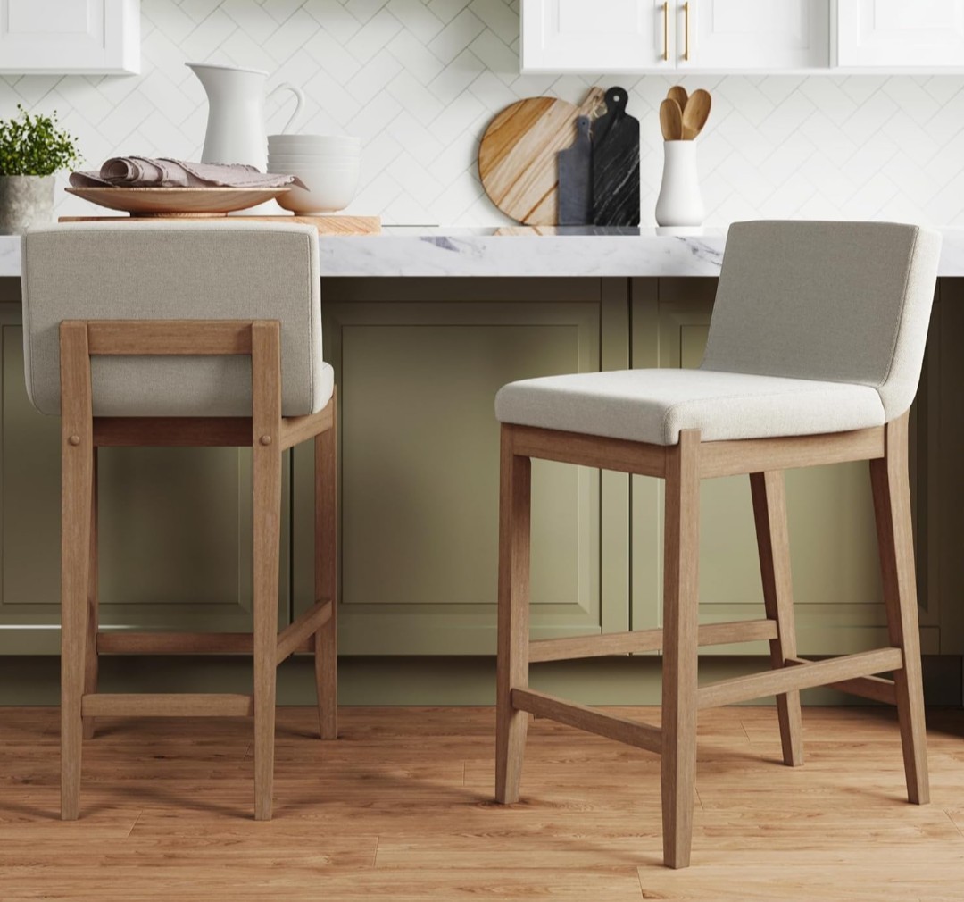 Nathan James Gracie Modern Counter Height Bar Stool with Back, Counter Stool ...