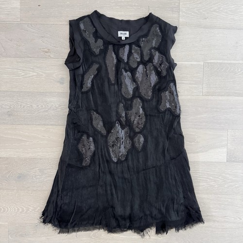Moschino Jeans Silk Shift Dress with Sequin Embroidery - Size M