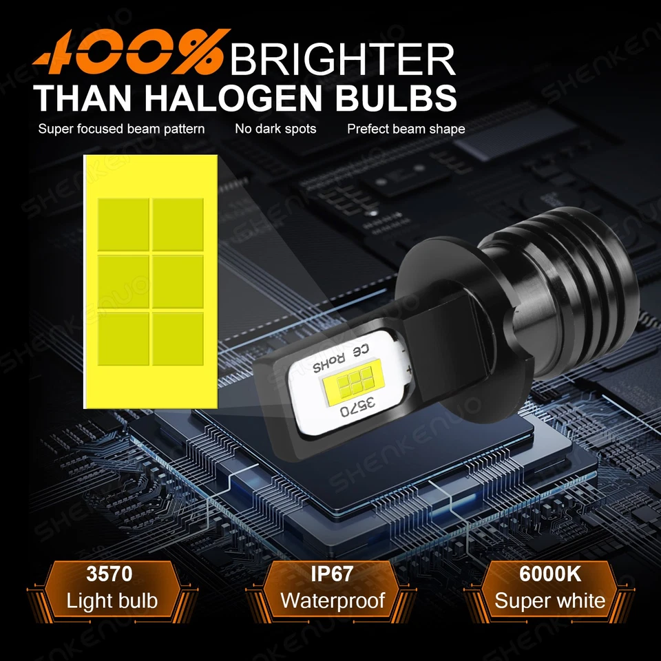 Par de bombillas LED antiniebla blanco brillante para Hyundai Accent 1995-1999 H3 Foto 3 de 4