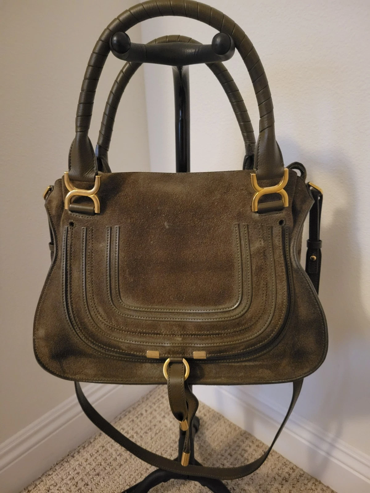 Chloe — Chloé Marcie Medium Satchel Green Bag - Rare!