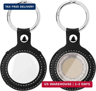 QWORK Coin Holder Keychain, 2 Pack Double-Sided Transparent Coin Display Case fo