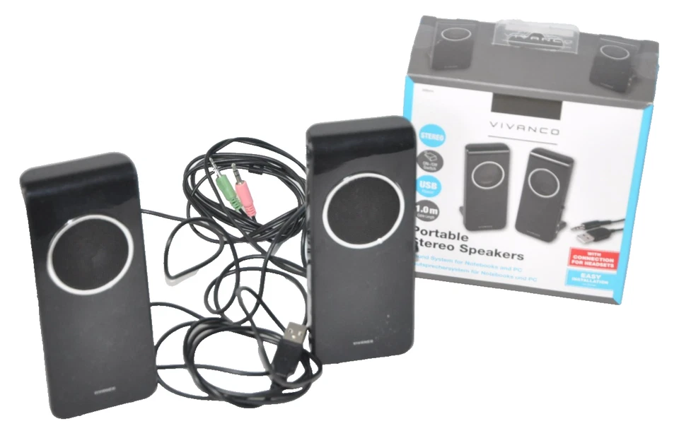 VIVANCO Portables Lautsprechersystem für Notebook und PC Klinke 4W OVP