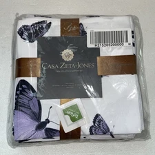 NEW Casa Zeta-Jones "60 × 102" Tablecloth & (10) "18 x 18" Napkin Set Butterfly