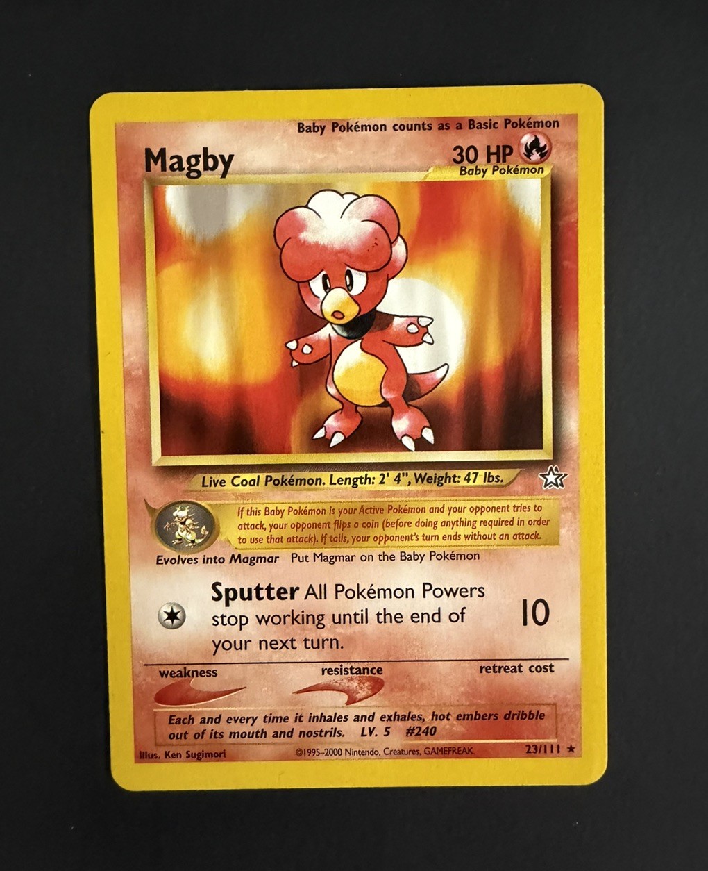 Magby 23/111 Neo Genesis Rare Pokemon Card 