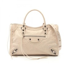 BALENCIAGA City Borsa a tracolla media 8230582ABEK2910 pelle beige NUOVA donna