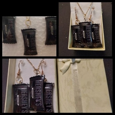 Hershey  Bar necklace and earring set