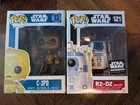 C-3PO Funko Pop! 2011 Star Wars Series 2 13 Vaulted and R2-D2 exclusive pair.