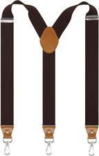 Mens Suspenders with 3 Swivel Hooks Belt Loops 1.4 Inch Wide Heavy Duty Adjustab