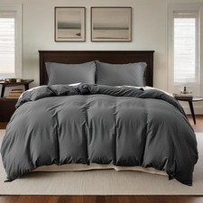 Flax Linen Duvet Cover Queen Size, 3PCS Natural French Linen Cotton Duvet Cov...