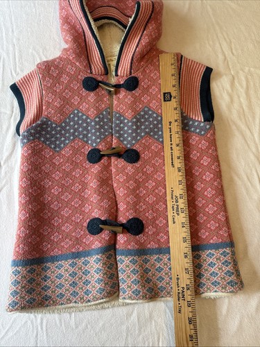 Matilda Jane Sz 10 Make Believe WARM HUGS Vest Hood Sherpa Lined Toggle Buttons - Picture 10 of 11