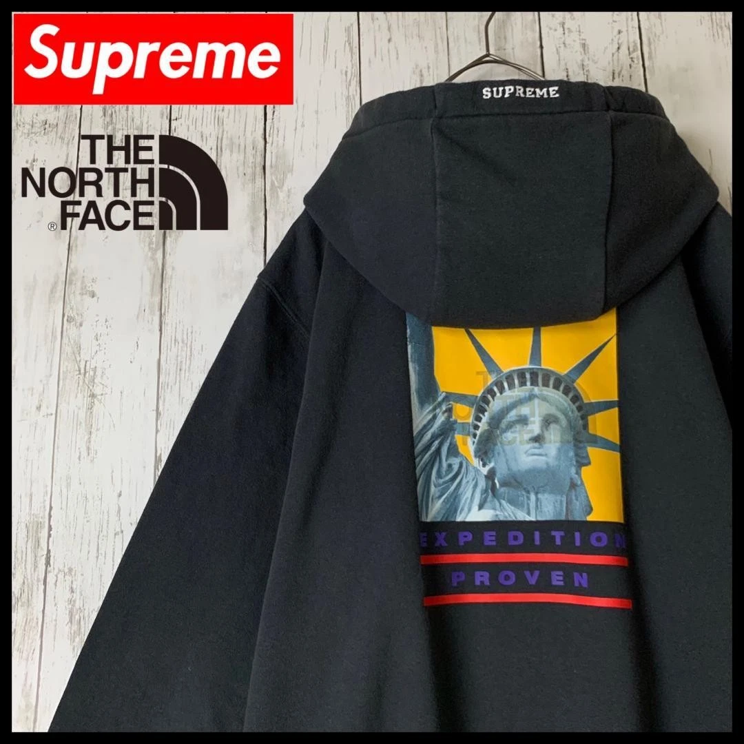 Sweat à capuche Supreme Men M Limited Collaboration North Face Statue de la Liberté Logo USA