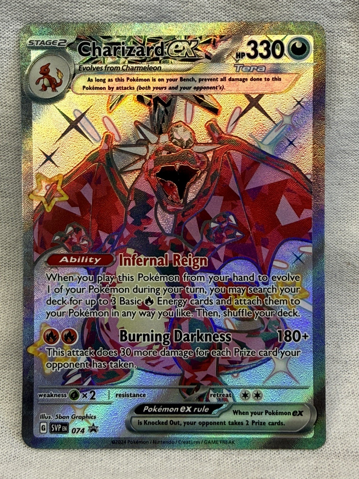 Pokemon Scarlet & Violet Paldean Fates Tin 074 Charizard ex Black Star Promo